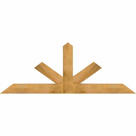 Ekena Millwork Saratoga Rough Sawn Timber Gable Bracket, Western Red Cedar, 84"W x 31"H x 4"D x 6"F, 9/12 Pitch GBW084X31X0406SAR00RWR